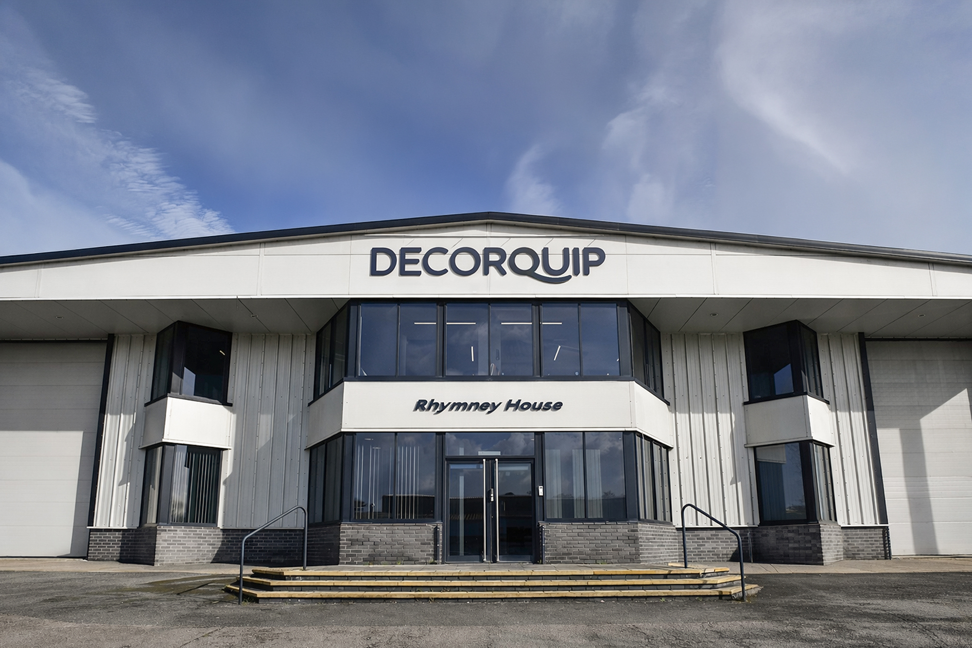 Rhymney House, the Decorquip workshop and offices in Bedwas