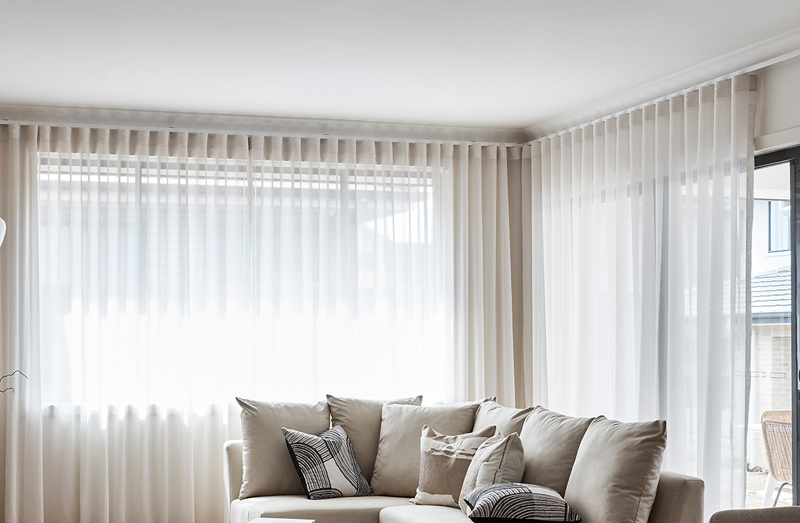 Sheer curtains on a Decorquip track