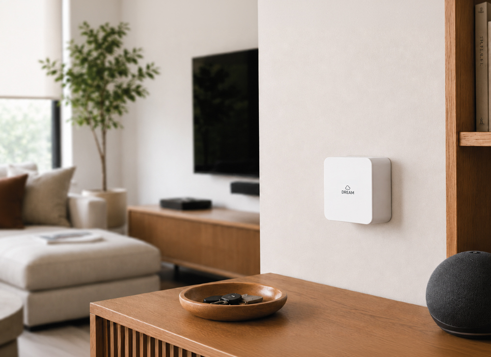 Decorquip Dream Hub Smart mounted on a living room wall