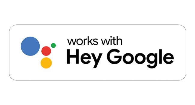 works with hey google badge