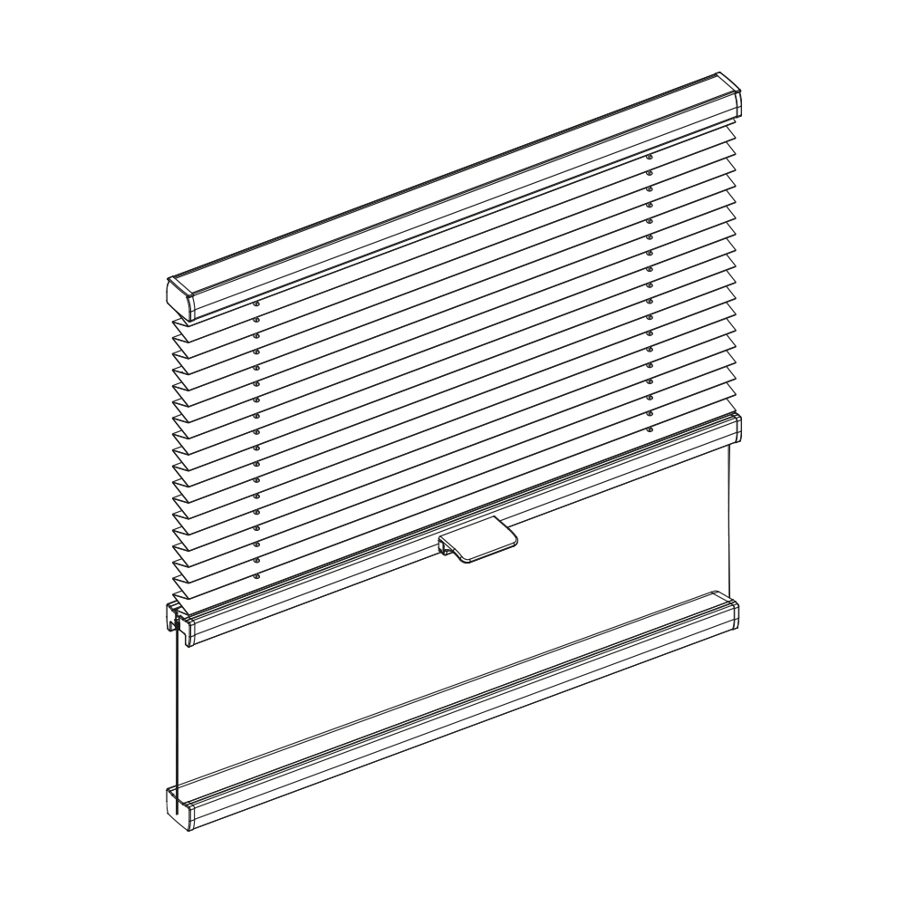 Window Tensioned Pleated Blind with Bottom Bar, Decorquip